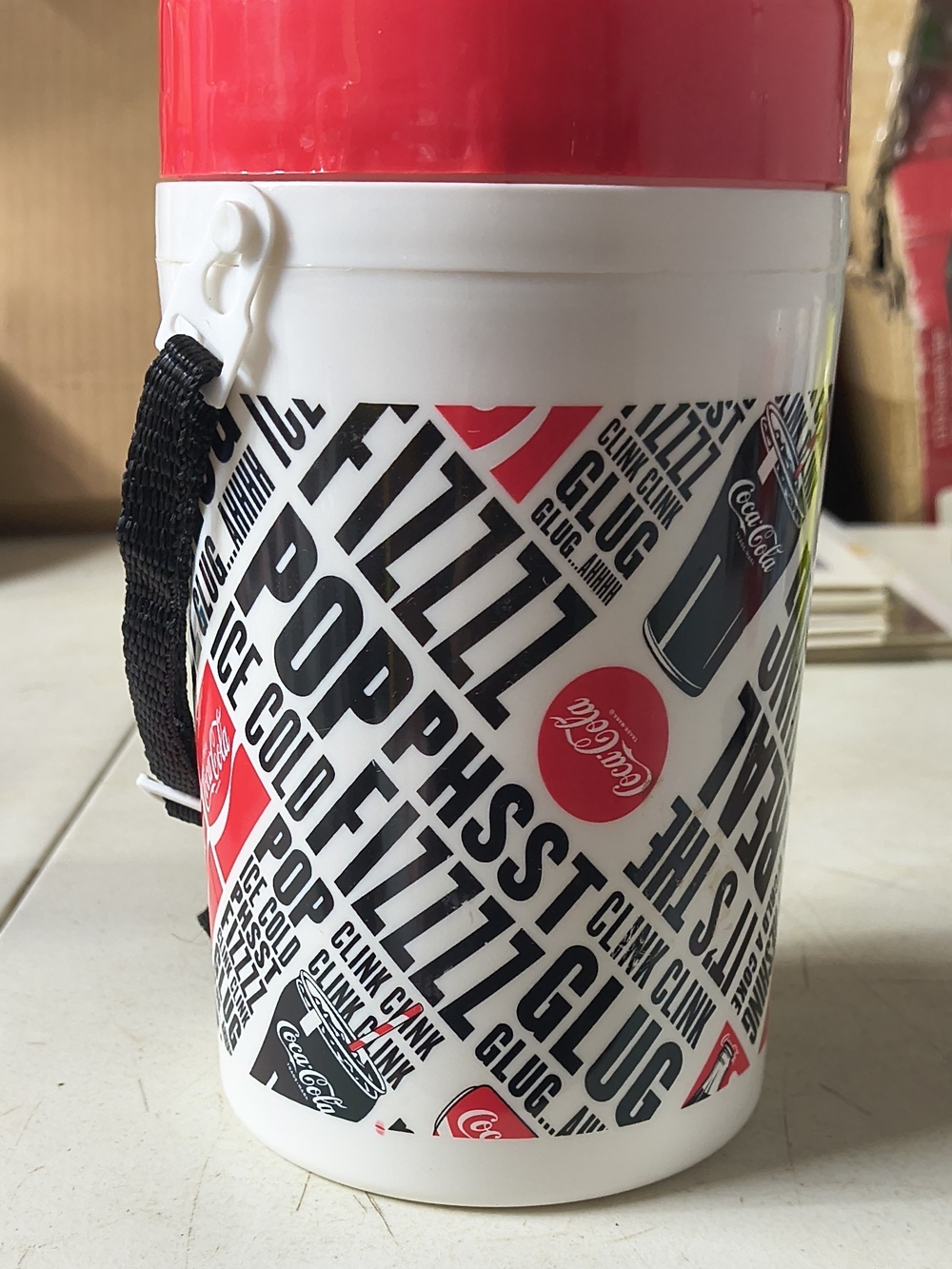 Coca-Cola 35oz Reusable Water Bottle With Built In Straw & Carrying Strap